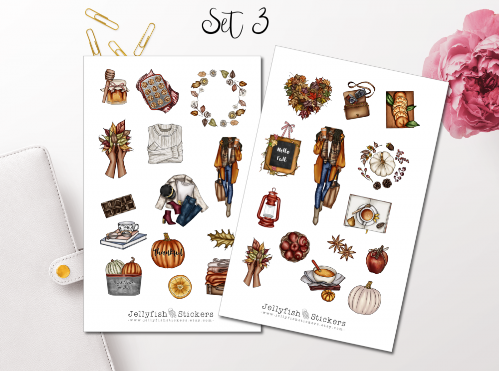 Autumn Girls Sticker Set